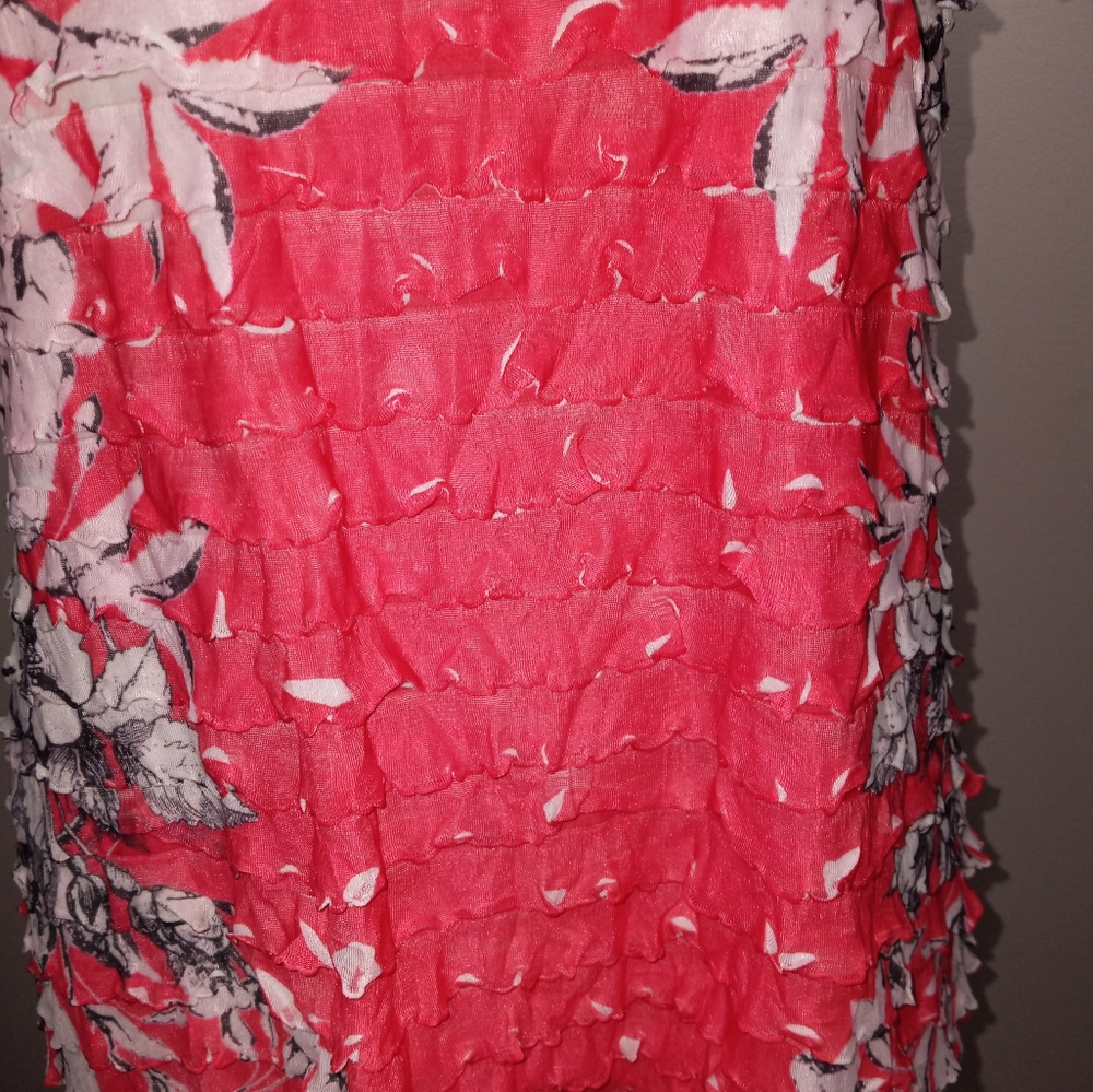 Cato floral print ruffle top size large - Picture 3 of 4